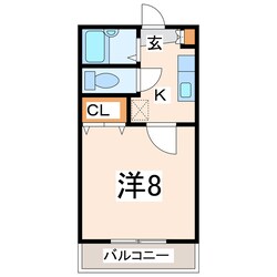 新外入口 徒歩3分 2階の物件間取画像